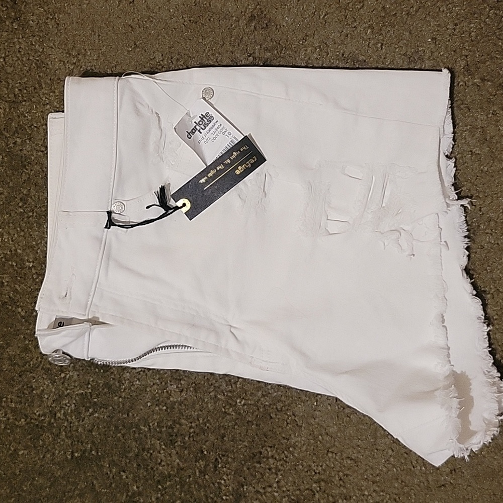 White High Rise Cheeky Shorts